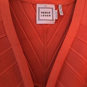 Herve Leger size small coral bandage dress